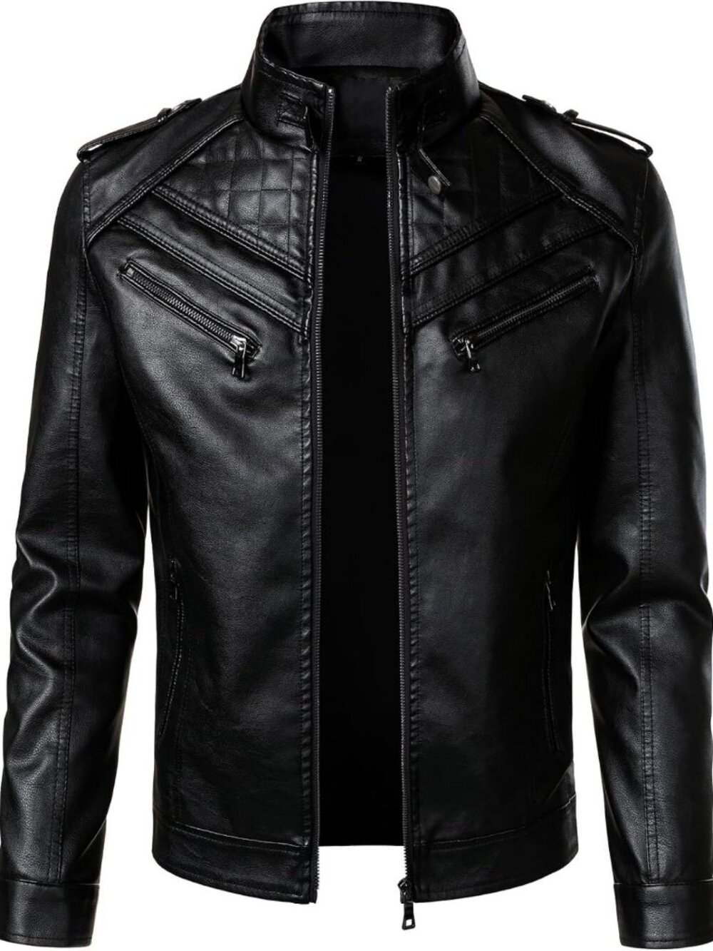 Vintage Moto Biker Jacket for Men | Faux Leather Hooded Coat | Stylish Outerwear